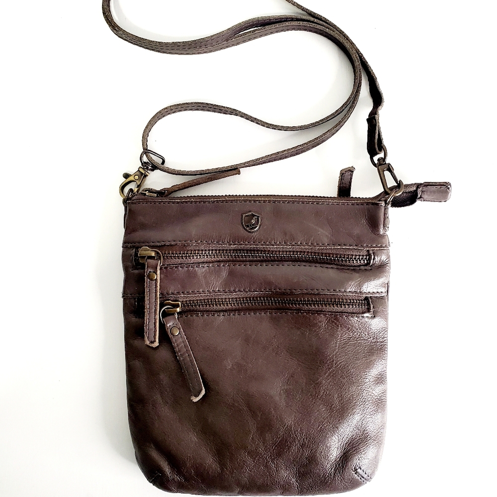 Compact Mini Crossbody Bag in Dark Brown
